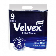 Velvex Toilet Tissue 9Pack 3Ply