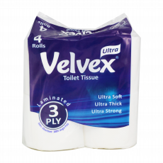 Velvex Toilet Tissue 4Pack 3Ply