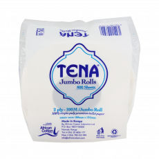Tena White Tissue Jumbo Roll 100M